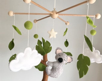 Baby mobile - Cot mobile - Crib mobile - Koala mobile - Animal mobile - clouds mobile - animal decor - safari mobile