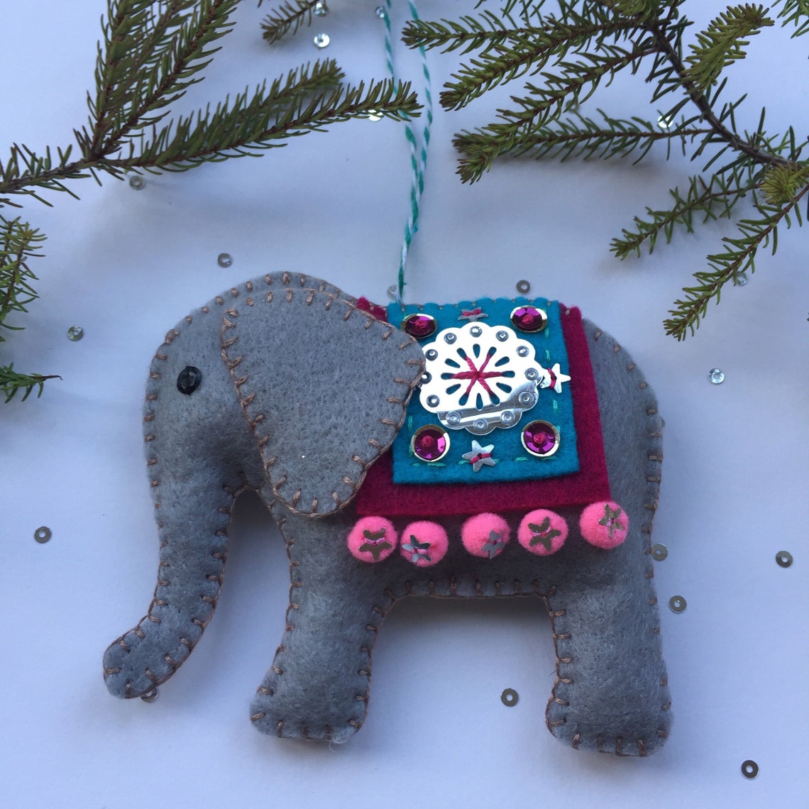 Elephant Christmas tree decoration Etsy