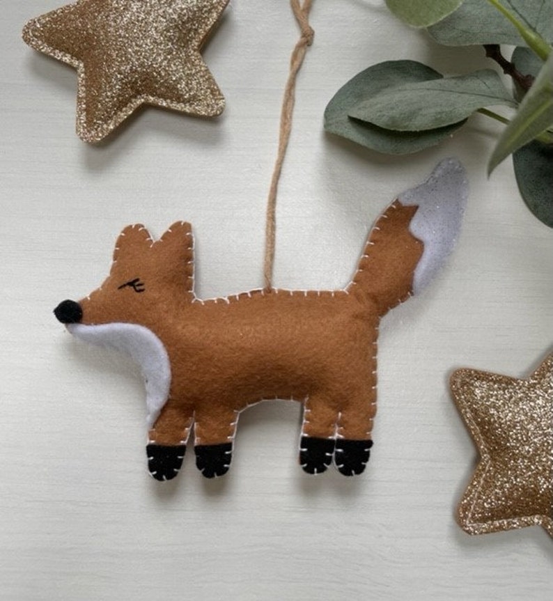 fox Christmas decoration tree trimming woodland theme xmas decoration rustic tree fox animal bauble image 1