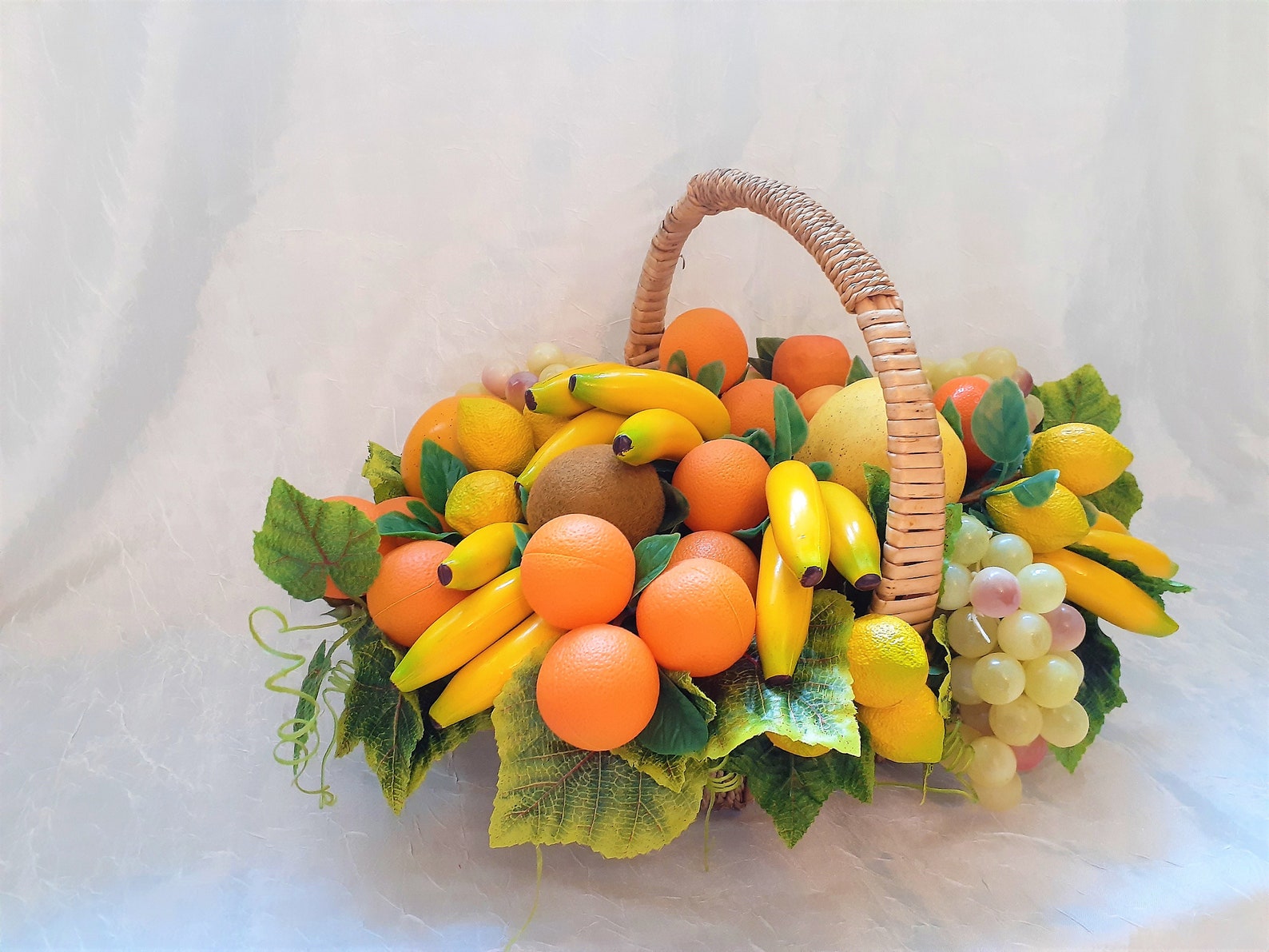 Fruit basket arrangement Artificial fruit basket for dining Etsy