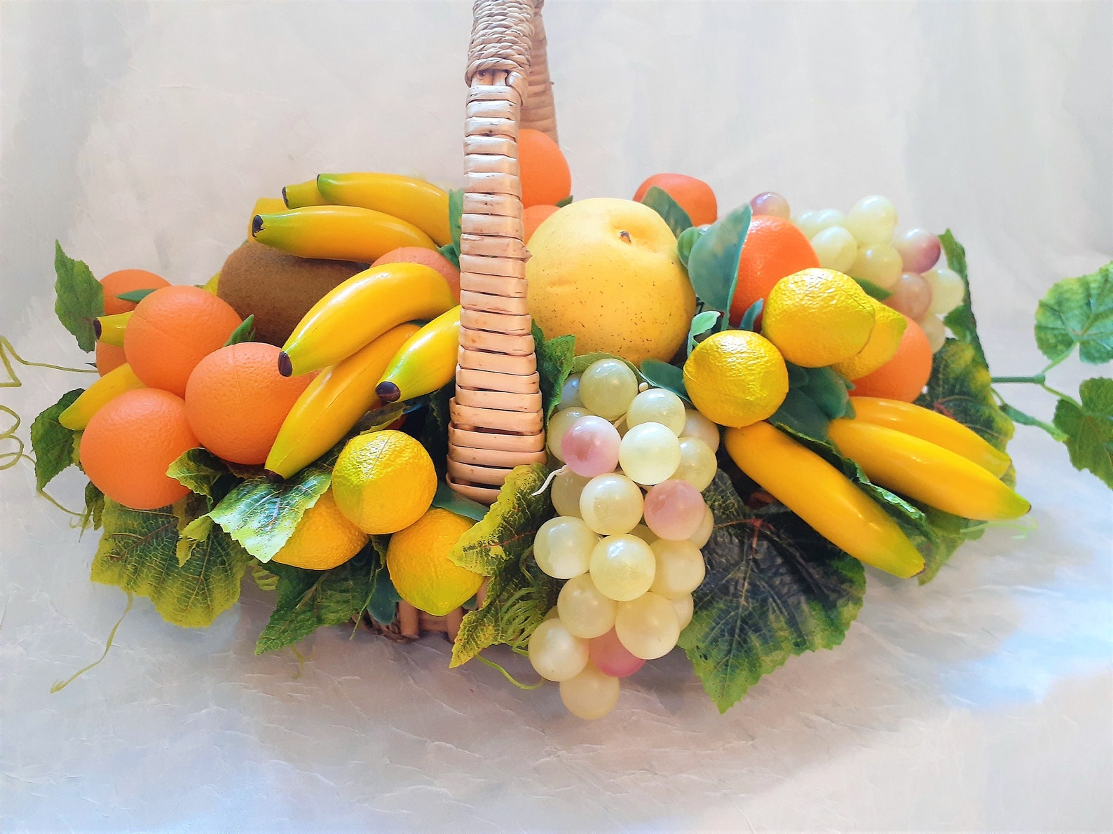 Fruit basket arrangement Artificial fruit basket for dining Etsy