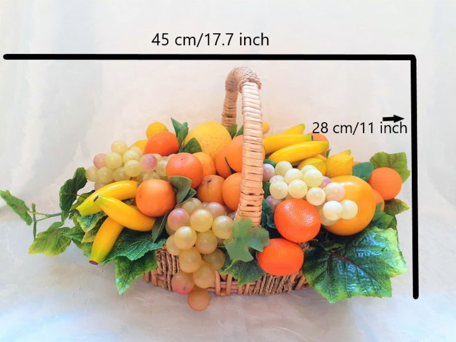 Fruit basket arrangement Artificial fruit basket for dining Etsy