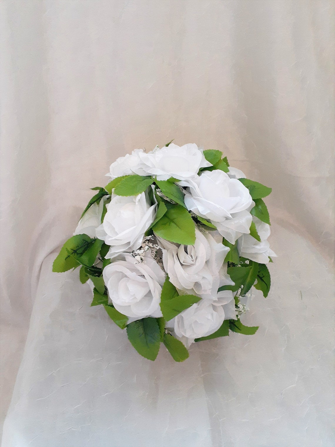 White Kissing Ball Rose Pomander Flower ball for wedding | Etsy