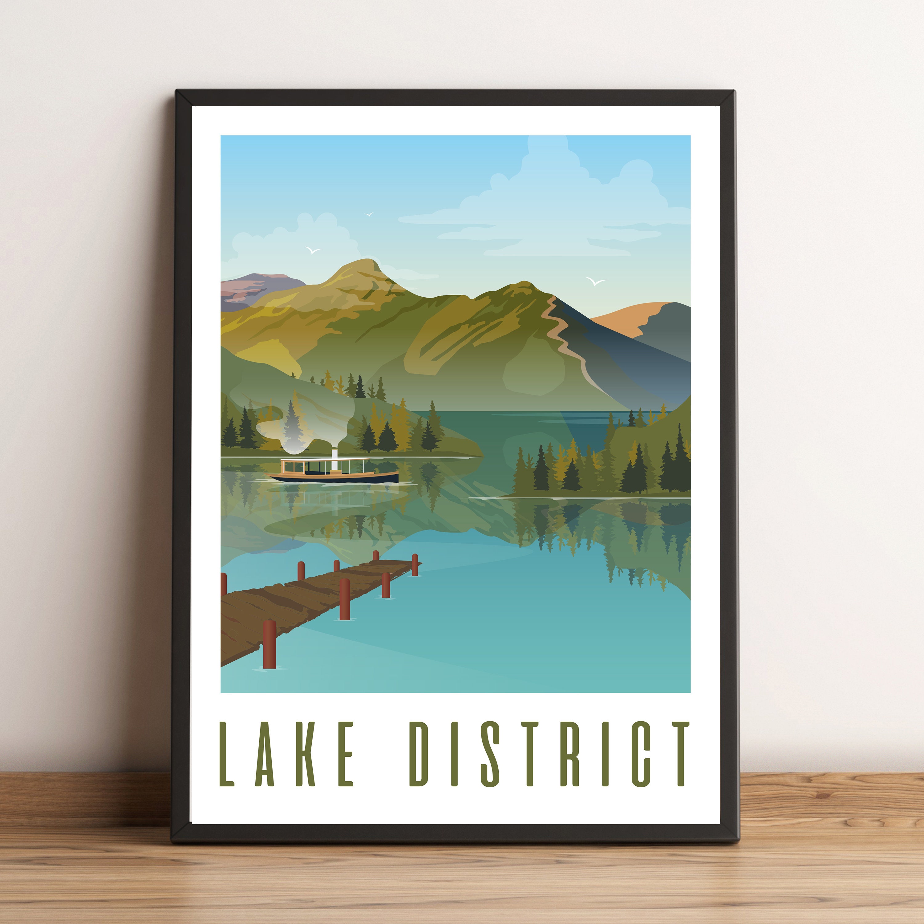 Lake District Art Wall Print A4 Size Etsy