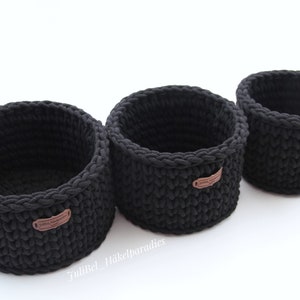 Round crochet basket, crochet baskets, baskets/utensils, storage baskets, crocheted from 5 mm cotton cord image 9