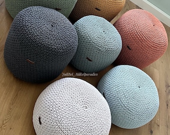 Sitzpuff,Sitzpouf,Häkelpouf , gehäkelt aus  Baumwollschnur