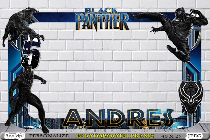 Black Panther Photo Booth Birthday Frame Image 0