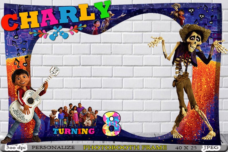 Coco Photo Booth Birthday Frame Disney Image 0