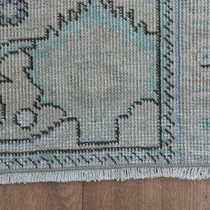 8x10.3 ft, EARTH TONE RUG, Luxury Rug Wool Vintage Rug, Oushak Traditional Oriental Rugs, Natural Distressed 8x10, Brown Beige Rug, Floral image 3