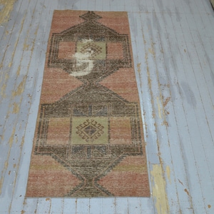 70x200, VINTAGE LÄUFER, Roter TÜRKISCHER Läufer, Läufer, Teppichläufer, Handgemachter Wollteppich, Küchenteppich