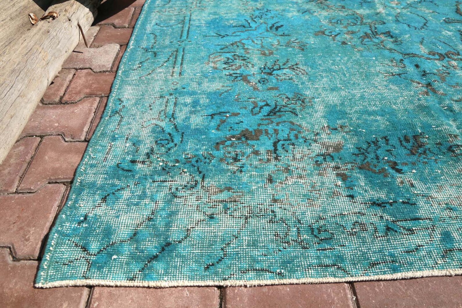 7x7 TURKISH Turquoise Rug Square Area Rug Vintage Rug Etsy