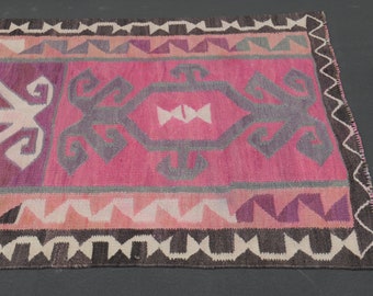 トルコ　ヴィンテージラグ　ピンク　パープル トルコヴィンテージラグNo.94マゼンタピンク パープル ヴィンテージ