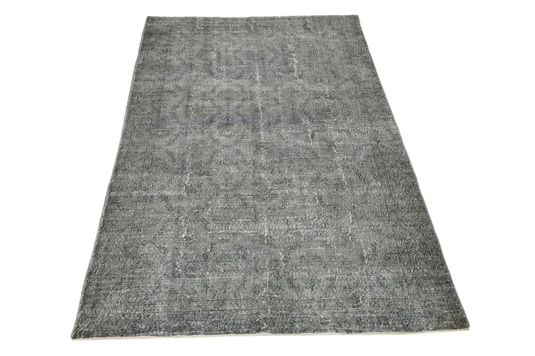 6.5x10.1 Gray Turkish Rug, Handmade Vintage, Oushak Rug, Distressed ...