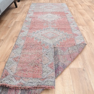 3&#39;1x9&#39;4 ft, PINK TURKISH RUNNER, Pink Beige, Vintage Runner, Turkish Rug, Oushak Rug, Home Decor, Rugs, Wool Rug, Wedding Decor, Runner Rug