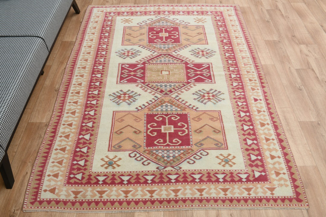 53×111 色褪せアンティークコーラルピンク　トルコヴィンテージラグ 53×111 色褪せアンティークコーラルピンク トルコヴィンテージラグ