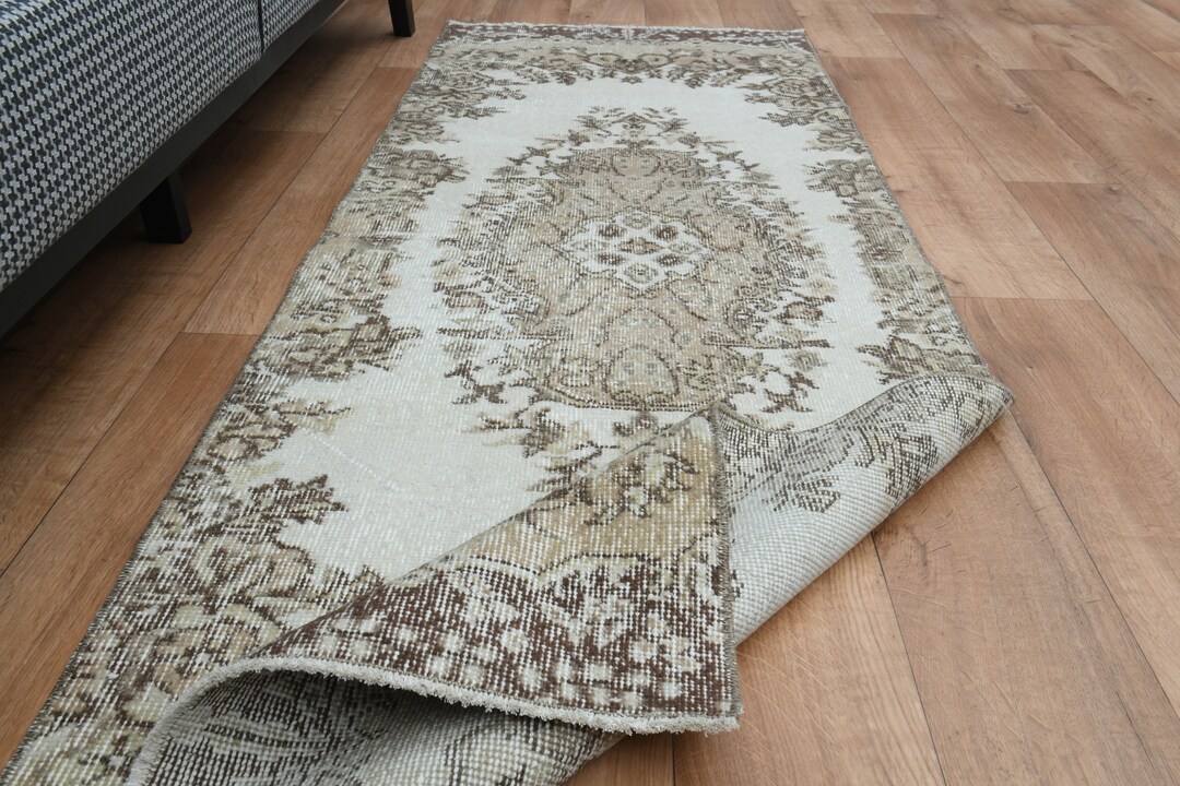 2.4 x 6.9フィート、色あせたランナーラグ、トルコ製ヴィンテージ