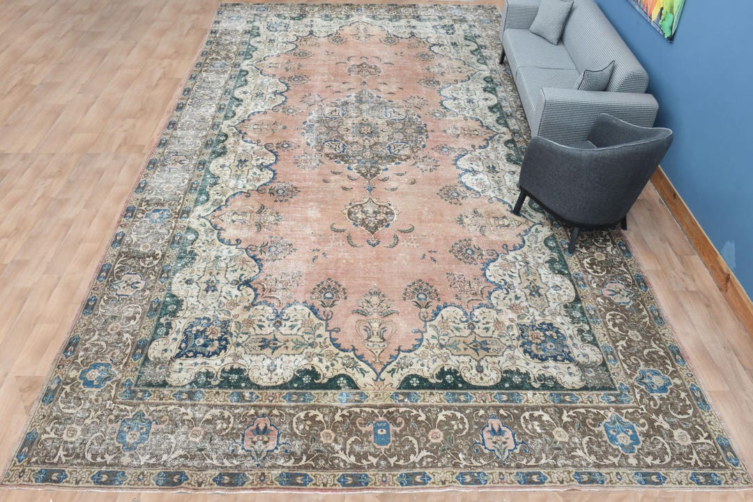 Biggest Rug The Largest Rug, Vintage Floral Rug - Oversized Elegant Area 12.6x21.4 ...