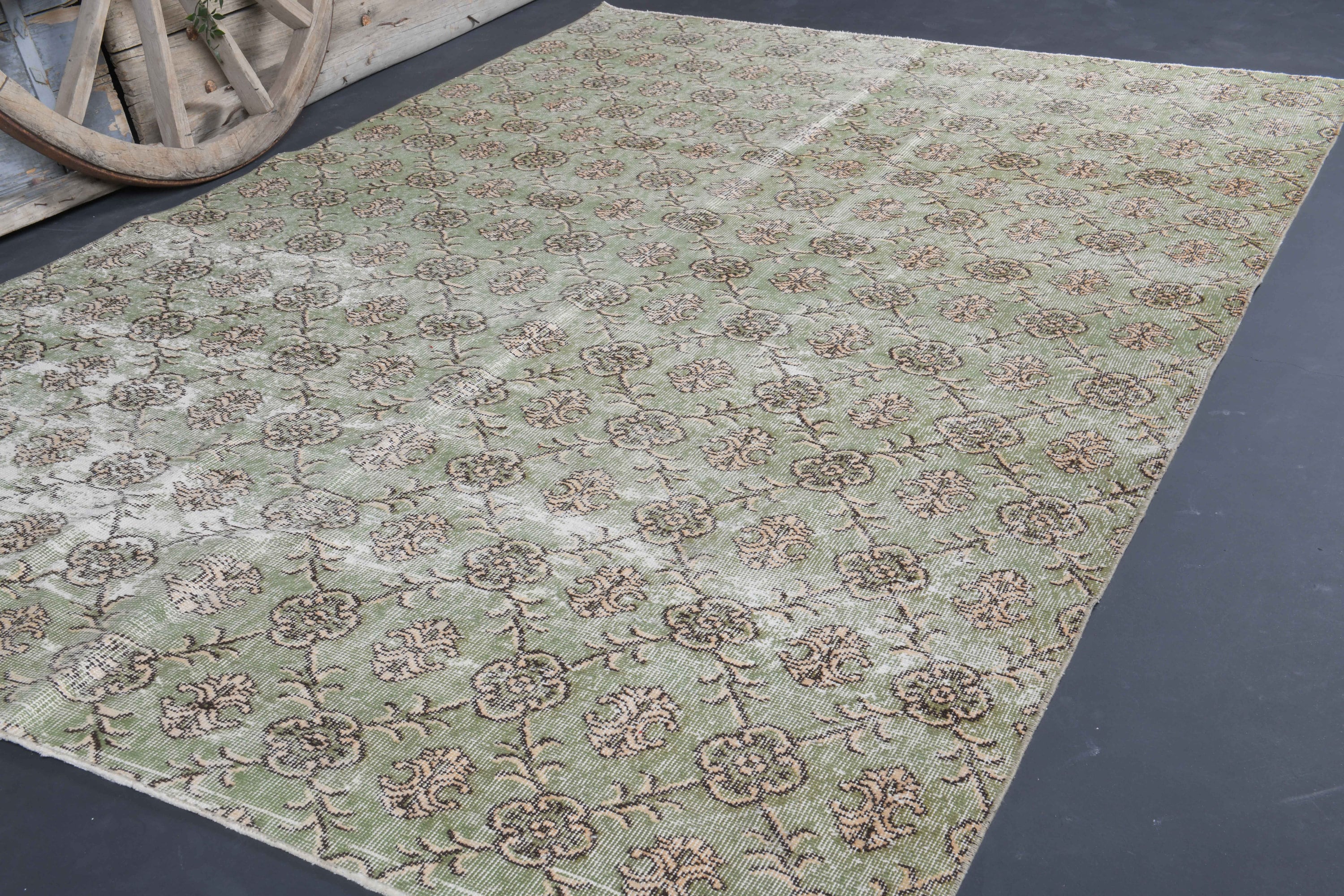 Green Ranch Rug 7x10 FARMHOUSE GREEN Shabby Chic Rug Vintage Area Rug - Etsy