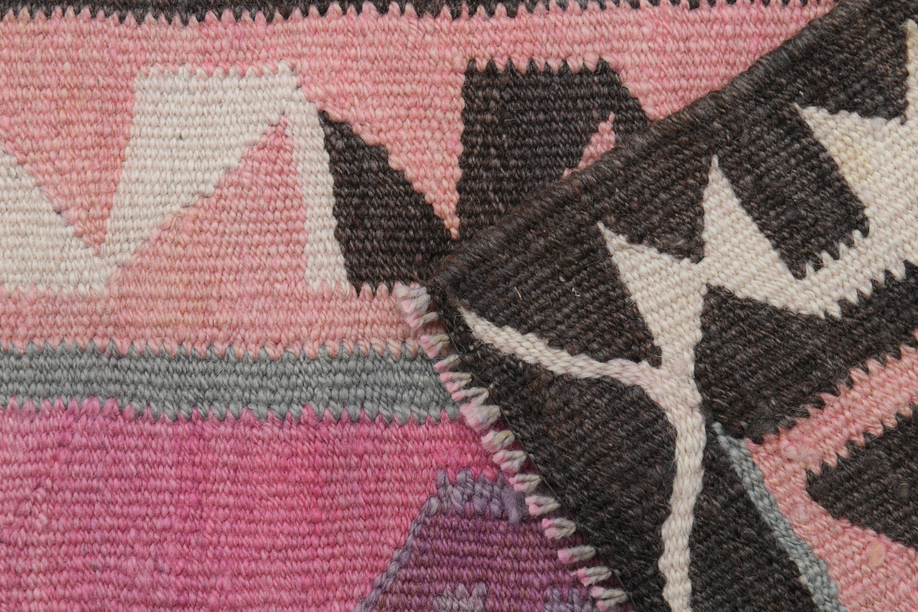 3.2x9.9 ピンクパープルラグ、トルコ製ヴィンテージランナー、シャビー