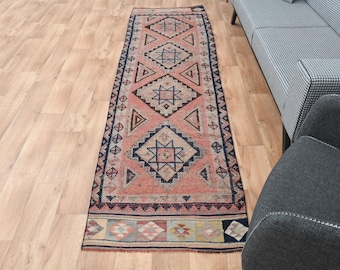 70x300qm, Türkischer Vintage Teppichläufer, Natürlicher Teppichläufer, Handgefertigter Teppich Läufer, Natürlicher Teppichläufer, Wollteppich