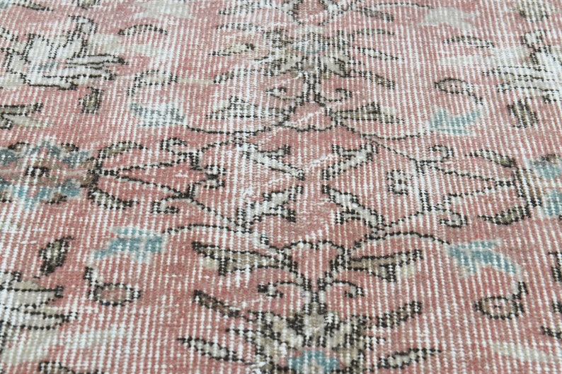 7.3x10.1, VINTAGE TURKISH RUG, Area Rug, Oushak Rug, Beige, Pink Beige, Wool Rug, Oversized, Oriental Rug, Home Decor, Turkey, Carpet, Rug image 8