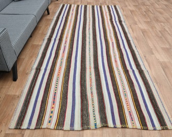 4.3x7.1インチ、トルコ製ラグ、キリムヴィンテージラグ