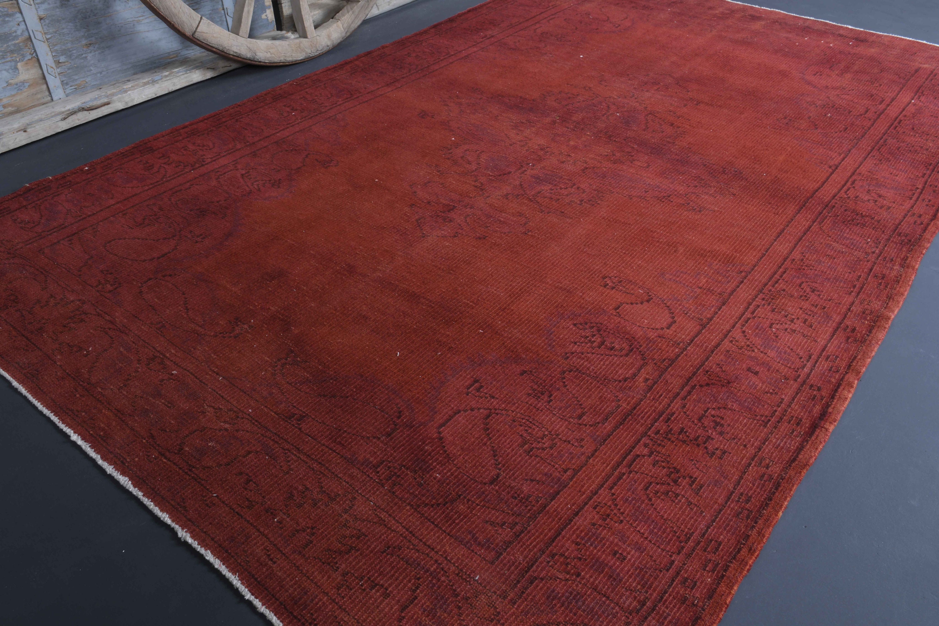 6.4 x 9.6 türkische Vintage Oushak Teppiche rote Koralle Boho | Etsy