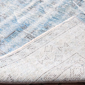 6x9 BLUE TURKISH RUG, Faded Vintage Area Rug, Oushak Rug, Rugs, Hand knotted, Natural, Living Room Rug, Decor, Brown Motif, Wool Rug 5.9x9.5