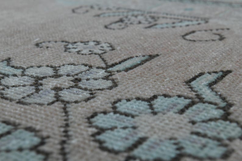 8x10.3 ft, EARTH TONE RUG, Luxury Rug Wool Vintage Rug, Oushak Traditional Oriental Rugs, Natural Distressed 8x10, Brown Beige Rug, Floral image 7