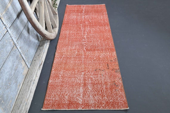 Teppichläufer 60x200, Vintage Teppich Läufer, Kelimteppich, Shabby Chic, Rot, Vintage Deko, Läufer