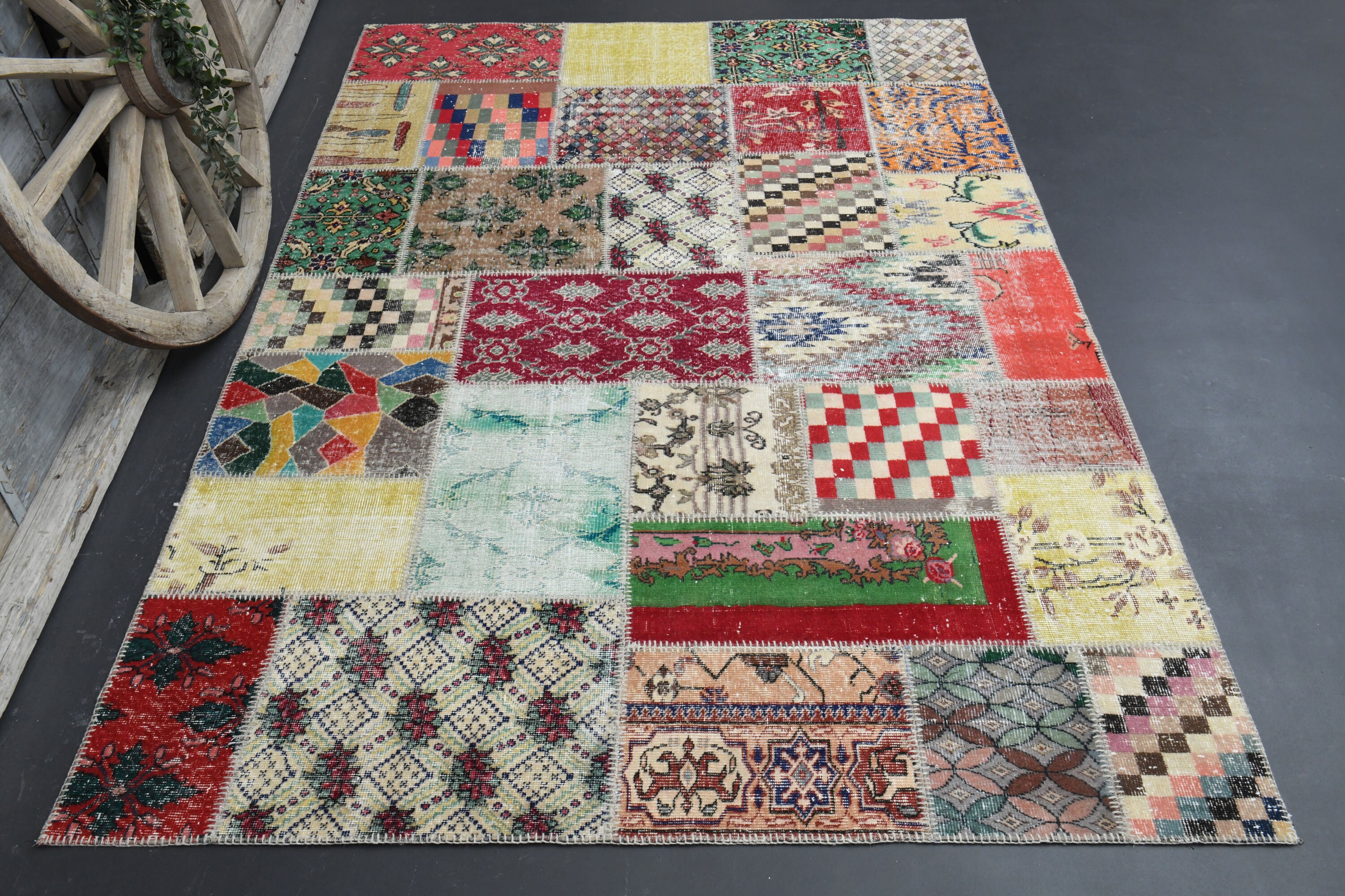 52.5×185.5 Patchwork ViNTAGE TURKiSH RUG 52.5×185.5 Patchwork ViNTAGE TURKiSH RUG（Handmade Rugs and