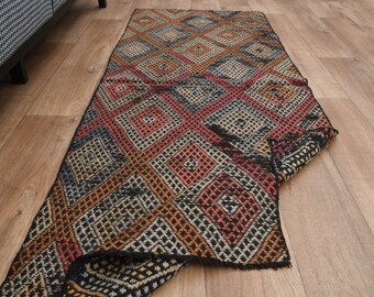 2.3 x 6.3フィートのキリムランナーラグ、チチムランナーラグ、平織り