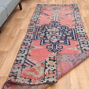 2&#39;8x8&#39;8 ft, Vintage Herki Runner, Pink Purple Motifs, Turkish Decor Runner, Stair Runner Rug 3x7, Hallway Boho Bohemian Corridor Rugs