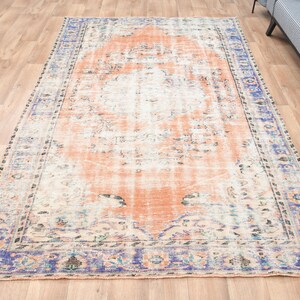 Tappeto OUSHAK FATTO A MANO, 5&#39;7x9&#39;3 ft, tappeto vintage, tappeto per camera da letto, lana morbida, tappeto tradizionale, tappeto turco, motivo floreale, tappeto per soggiorno