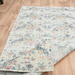 2&#39;8x5&#39;9 ft, HALLWAY SMALL RUNNER, Beige Colorful Runner, Wool Runner Rug, Hallway Runner, Turkish Rug, Vintage Runner Rug, Oushak Rug Runner