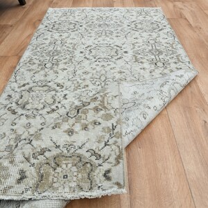 2.8x6 ft, FLORAL DECOR, Turkish Runner Rug, Beige Vintage Runner, Wool Turkish Rugs, Oushak Home Decor, Farmhouse Runner, Boho Runner Rug