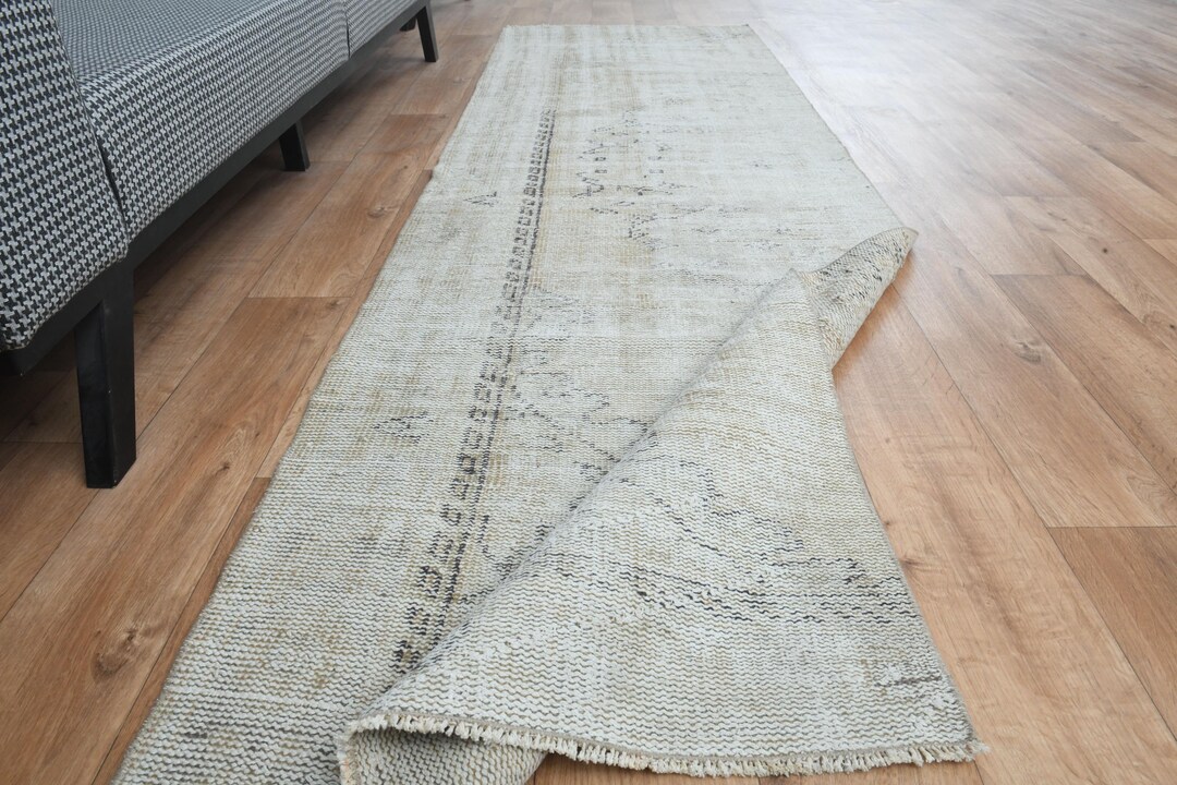 3x9'8 Ft, NEUTRAL TURKISH RUG, Beige Brown Rug, Antique Runner Decor ...