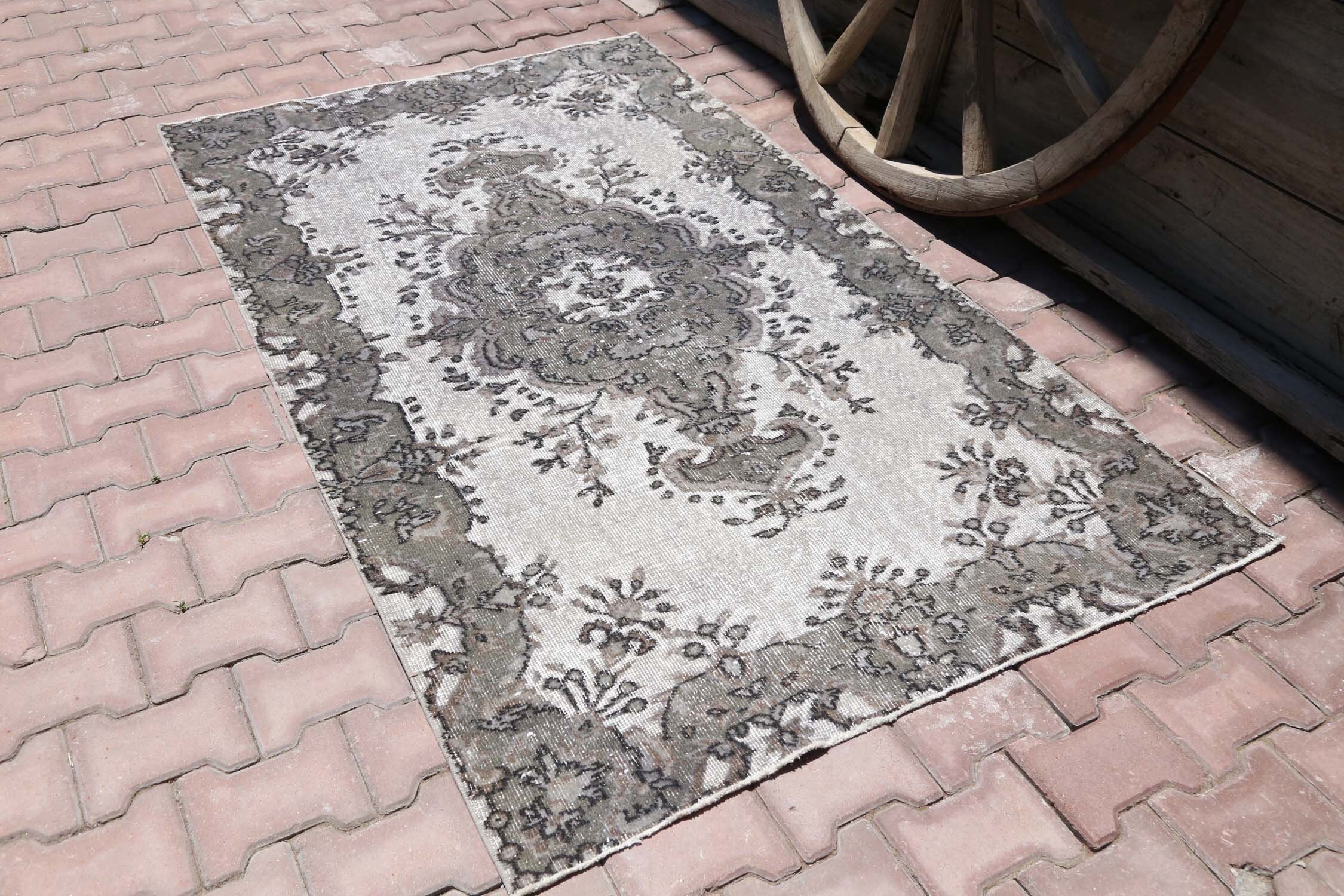 4x7 TURKISH RUG Gray Carved Rug Area Rug Vintage Rug | Etsy