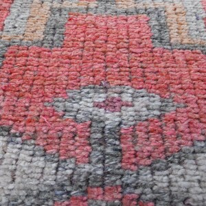 2.8x9.3 ft, COLORFUL RUNNER RUG, Turkish Vintage Rug, Modern Rug, Oushak Rug, Wool Rug, Cotton, Pink Runner Rug, Home Decor, Runner Rug