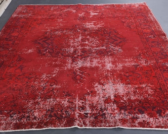 200x300 TÜRKISCHER TEPPICH, Oushak Kelim Teppich, Kelimteppich, Boho Teppich Läufer, Roter Teppichläufer, Boho Teppich Läufer