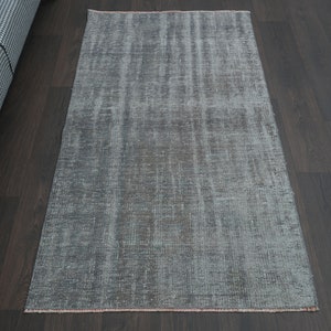 3x6 ft, ANTIQUE RUG RUNNER, Turkish Runner, Gray Distressed Decor, Vintage Runner, Wool Handmade Oushak Runner, Bohemian Runner, Low Pile