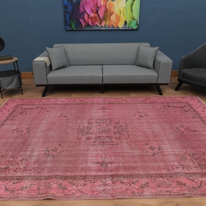 7x10 Handmade Wool Vintage Rug, Turkish Rug, Oushak Rug, Area Rug, Home Decoration, Shaby Chic, Rug for living room, Carpet, Moving Gift