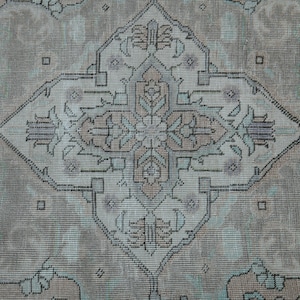 8x10.3 ft, EARTH TONE RUG, Luxury Rug Wool Vintage Rug, Oushak Traditional Oriental Rugs, Natural Distressed 8x10, Brown Beige Rug, Floral image 5