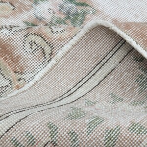 200x300 cm, VINTAGE TÜRKISCHER Rosa Teppich, Vintage Oushak Teppich mit Blumenmuster, Traditioneller Teppich, Wollteppich, Wohndekor, Türkei Teppich