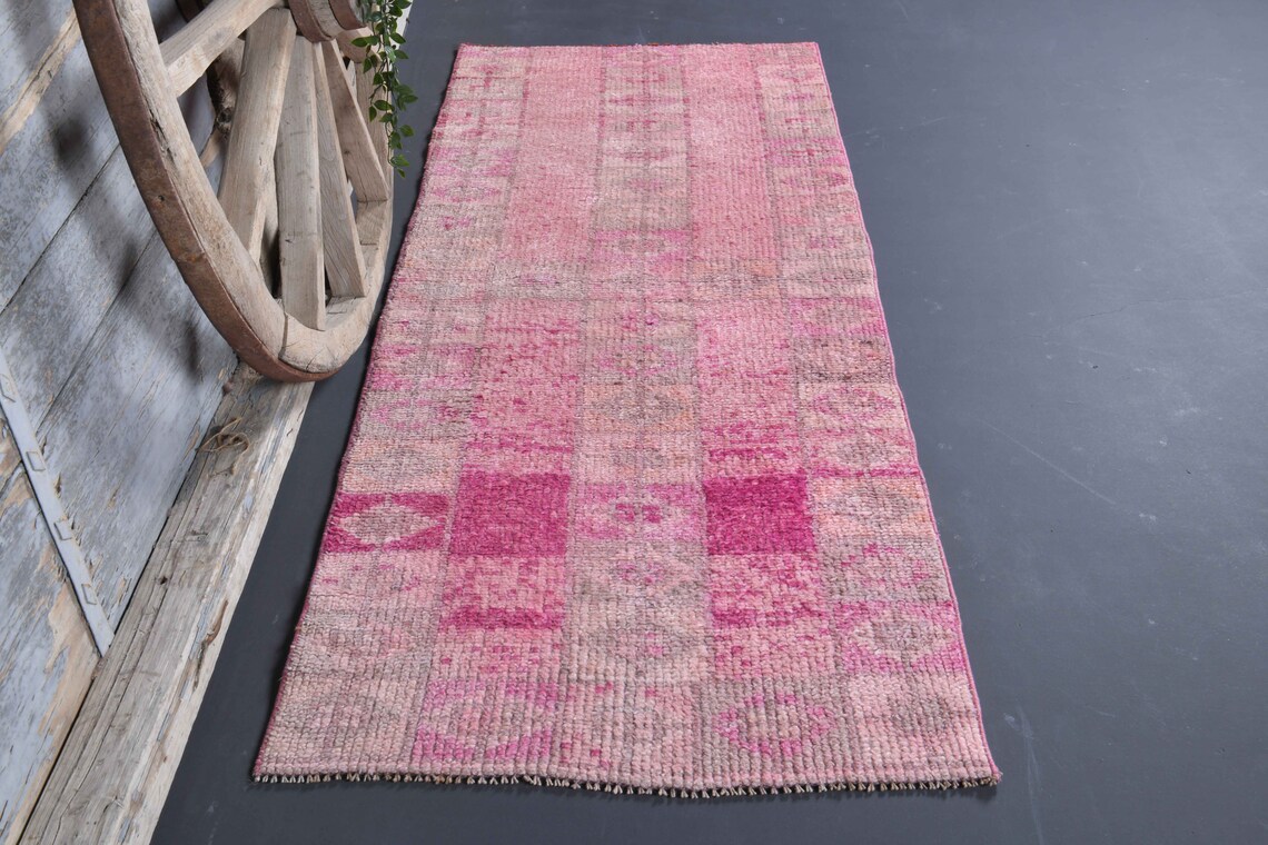 2.8x6.8 TURKISH Rug Hot Pink Handmade Anatolian Oushak Rug Etsy UK
