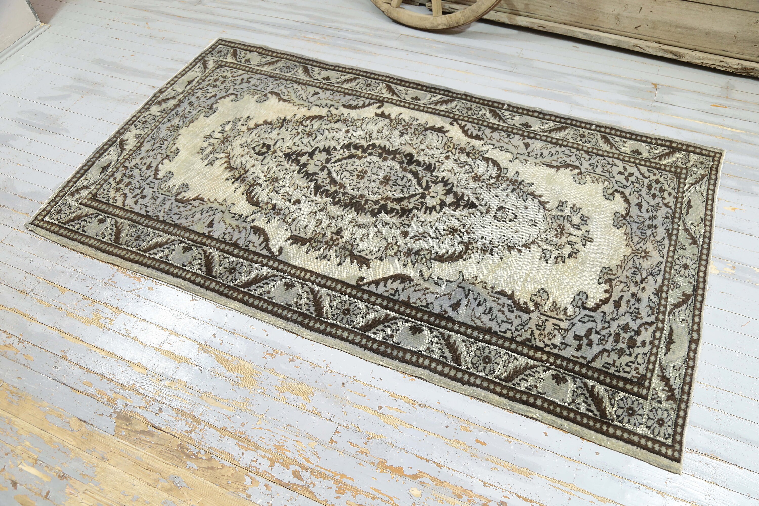 5x9 TÜRKISCHER VINTAGE Teppich Neutraler Beige Oushak | Etsy