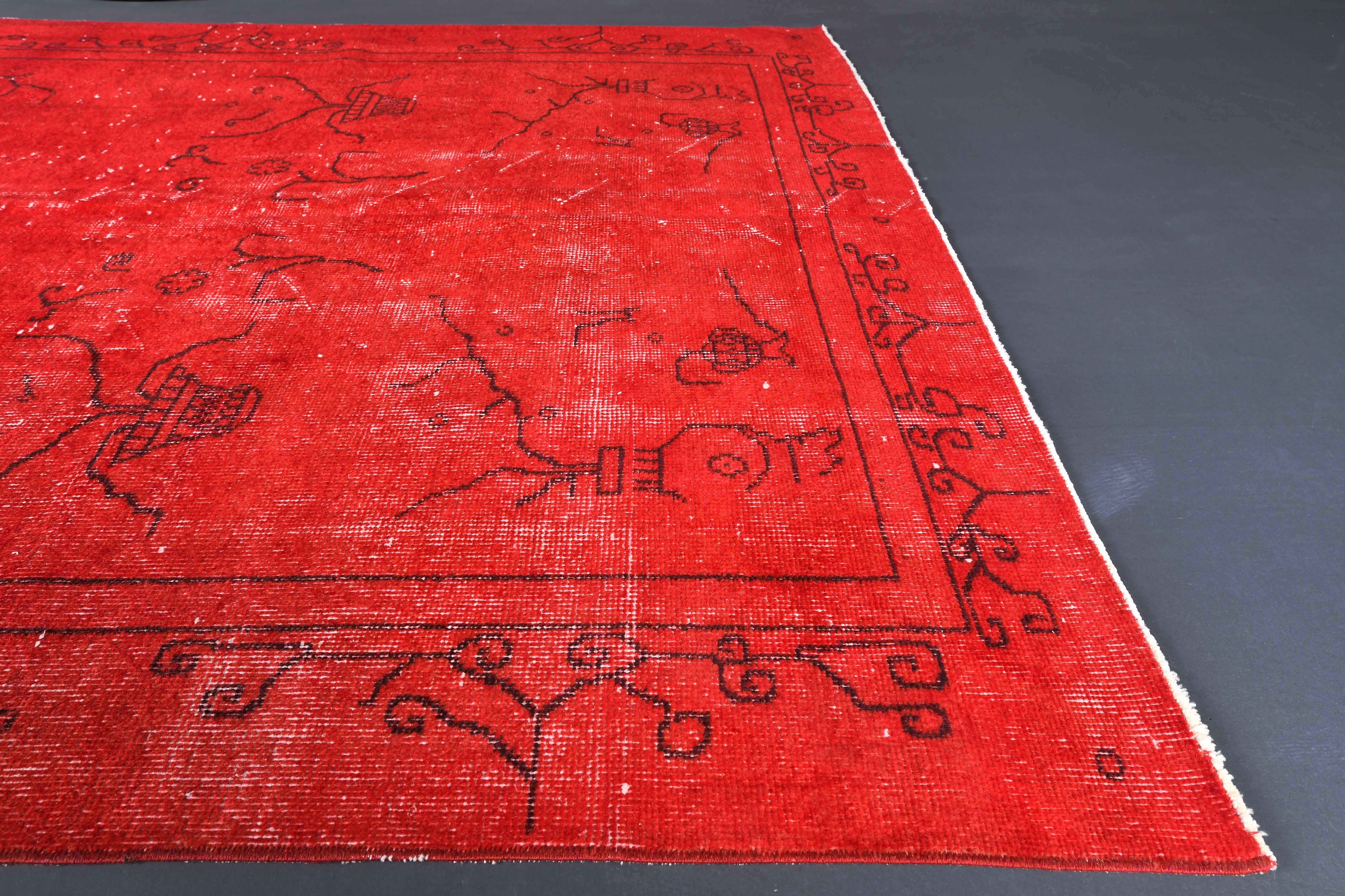 5x9 Vibrant Red Area Rug Rugs Turkish Rug Turkey Rug Etsy