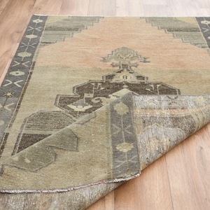 3&#39;4x6&#39;2, SMALL DECOR RUNNER, Turkish Runner, Vintage Oushak Rug, Hallway Rug, Vibrant Color, Home Decor, Modern Runner, Wool Runner