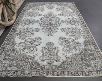 6x10, TURKISH LUXURY Oriental Vintage Rug, Area Rug, Oushak Rug, Turkey Rug, Bohemian Rug, Faded, Art, Wool Rug, Faded
