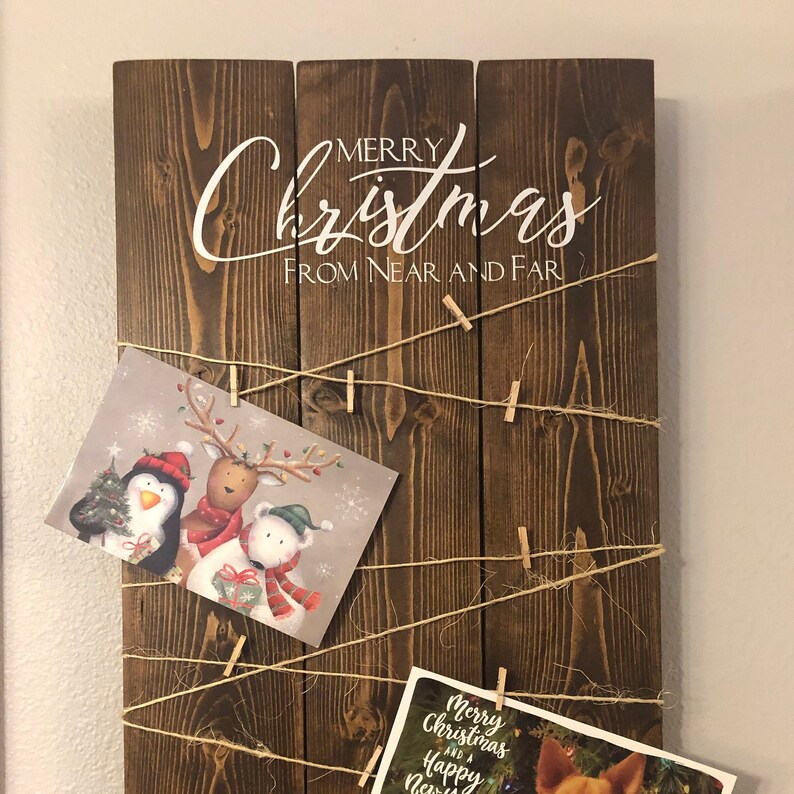 Rustic Christmas Card Holder 